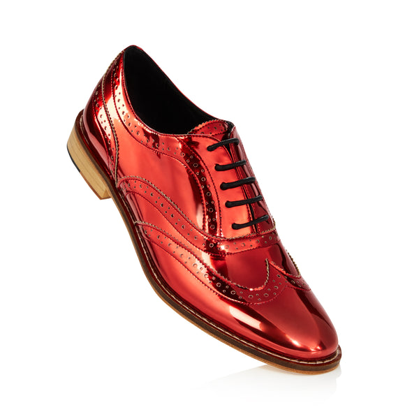 Red brogues fashion womens